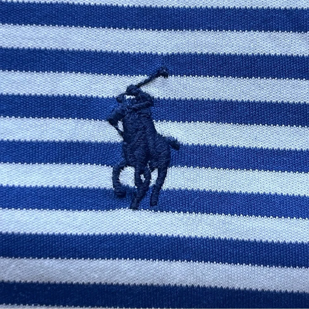 Polo Ralph Lauren Men's Classic Fit Striped Stretch Polo Shirt-Blue-Size L
